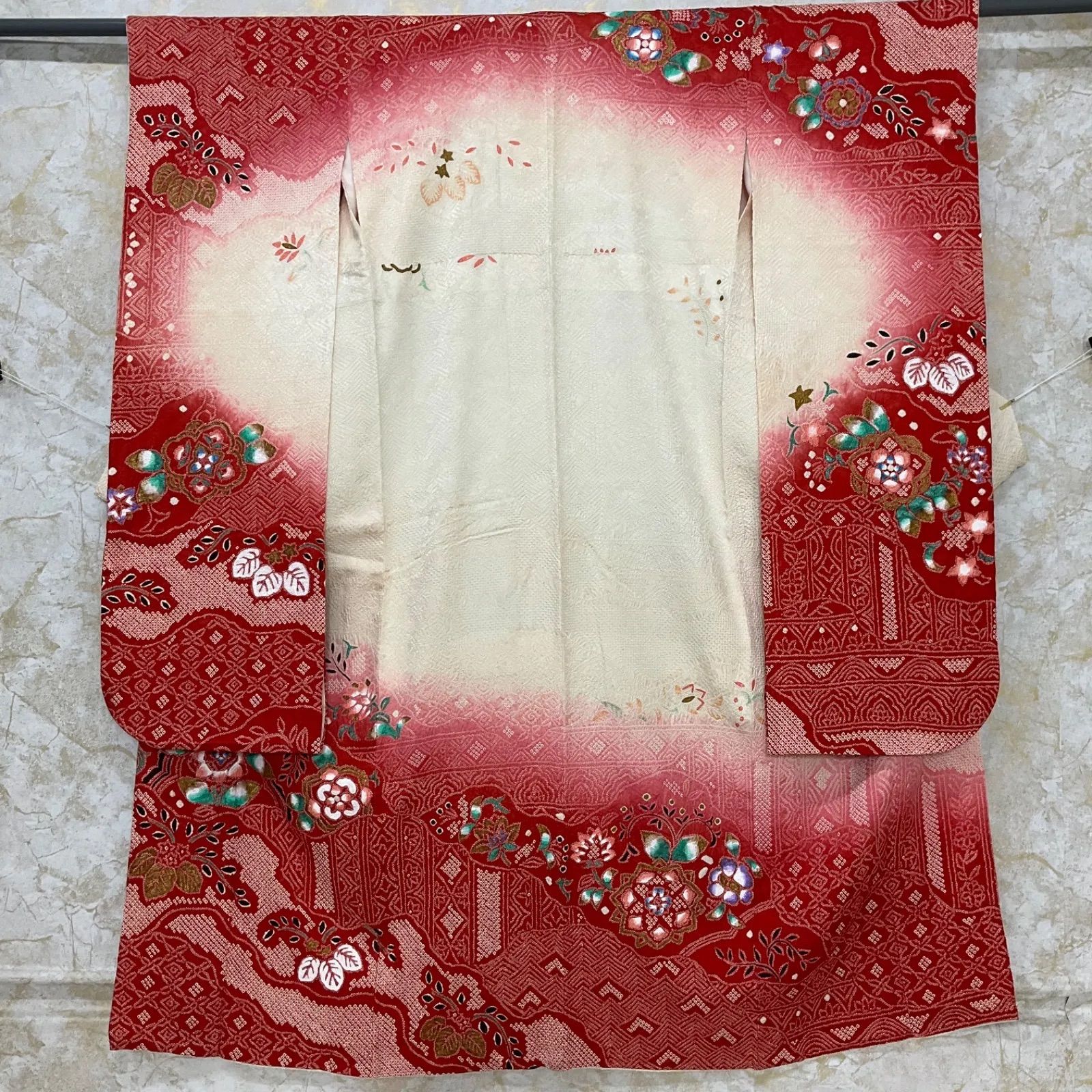 kimono one◆kimonoarisa◆厳選◆ ◆素敵な総手絞りと友禅の振袖◆正絹◆ロング◆裄65.5肩丈162.5◆着物帯振袖袋帯