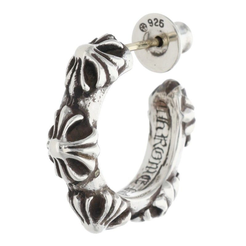 クロムハーツ HOOP CROSS SML|クロスバンドフープ シルバーピアス メンズ 12|28～1|6 発送 問い合わせ遅延