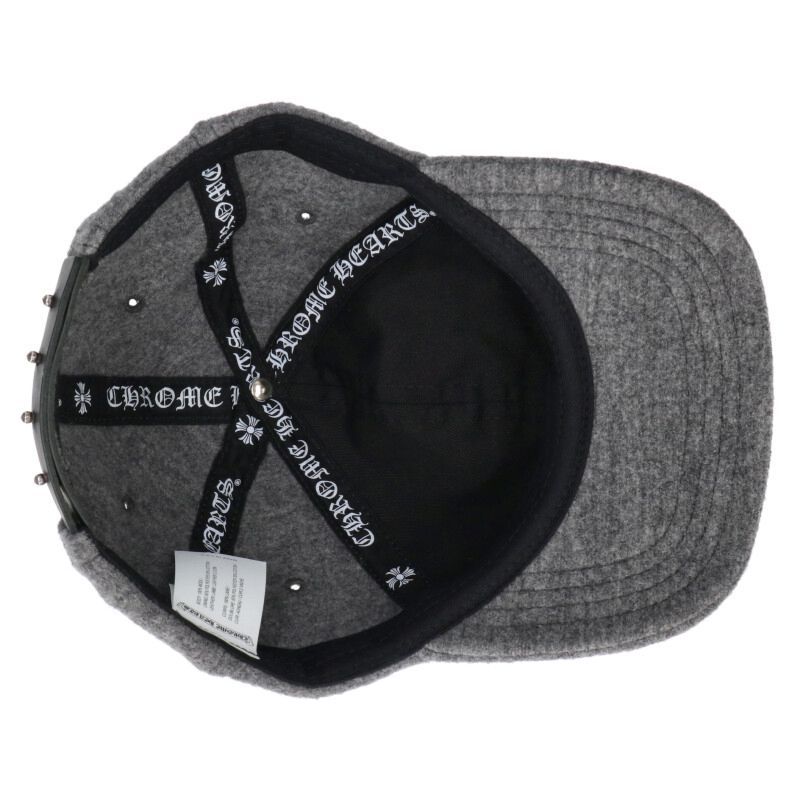 クロムハーツ CHレザーパッチウールキャップ帽子