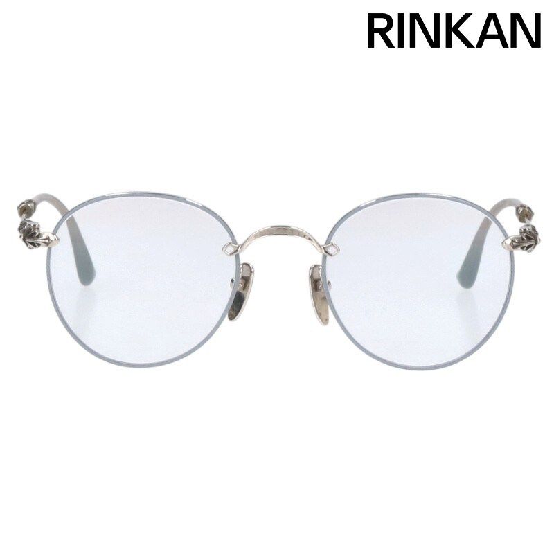 クロムハーツ BUBBA-A クロステンプルメタルフレームラウンド眼鏡