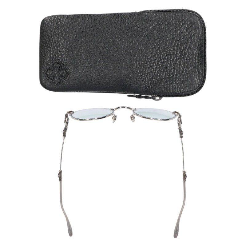 クロムハーツ BUBBA-A クロステンプルメタルフレームラウンド眼鏡