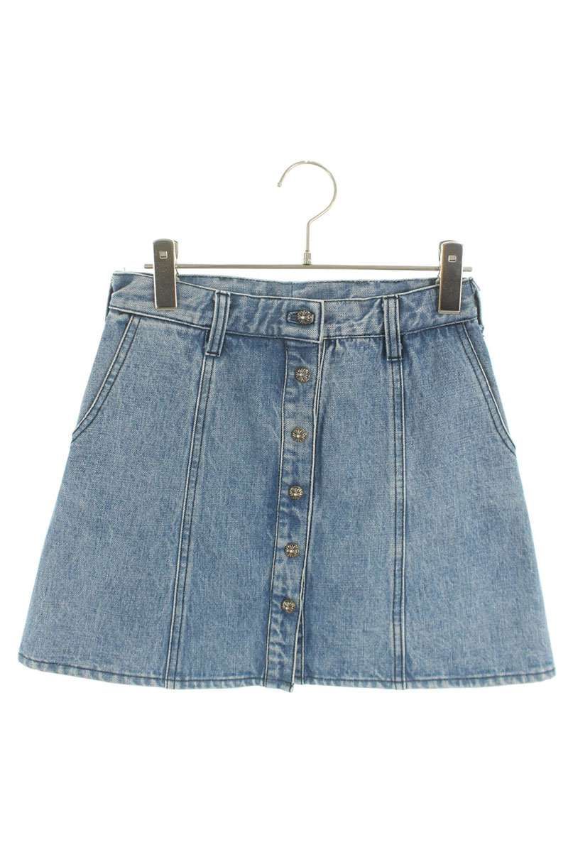 クロムハーツ クロスボールボタンデニムスカート クロムハーツ クロスボールボタン デニムスカート レディース M ※12/28