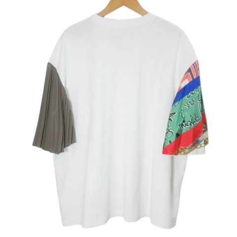 マックスマーラ ウィークエンドライン MAX MARA WEEKEND LINE 袖切り替えTシャツ カットソー 半袖 クルーネック L ホワイト マルチカラー |X