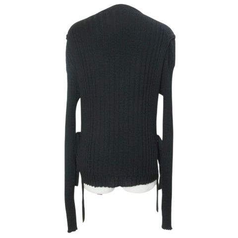 ヘルムートラング ウール 長袖 Vネック ニット ワンピース S 黒 HELMUT LANG レディース ヘルムートラング HELMUT LANG 17SS レイヤードニット LAYERED RIB