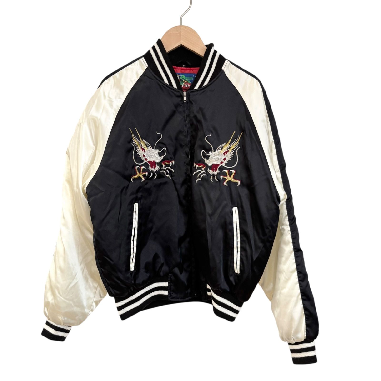 美品★ホシヒメ 星姫 Hoshihime 別珍 ベロア刺繍スカジャン 鷹 Y2K Z1717 Hoshihime ホシヒメ 星姫 スカジャン 鷹 龍 刺繍 ブラック 黒