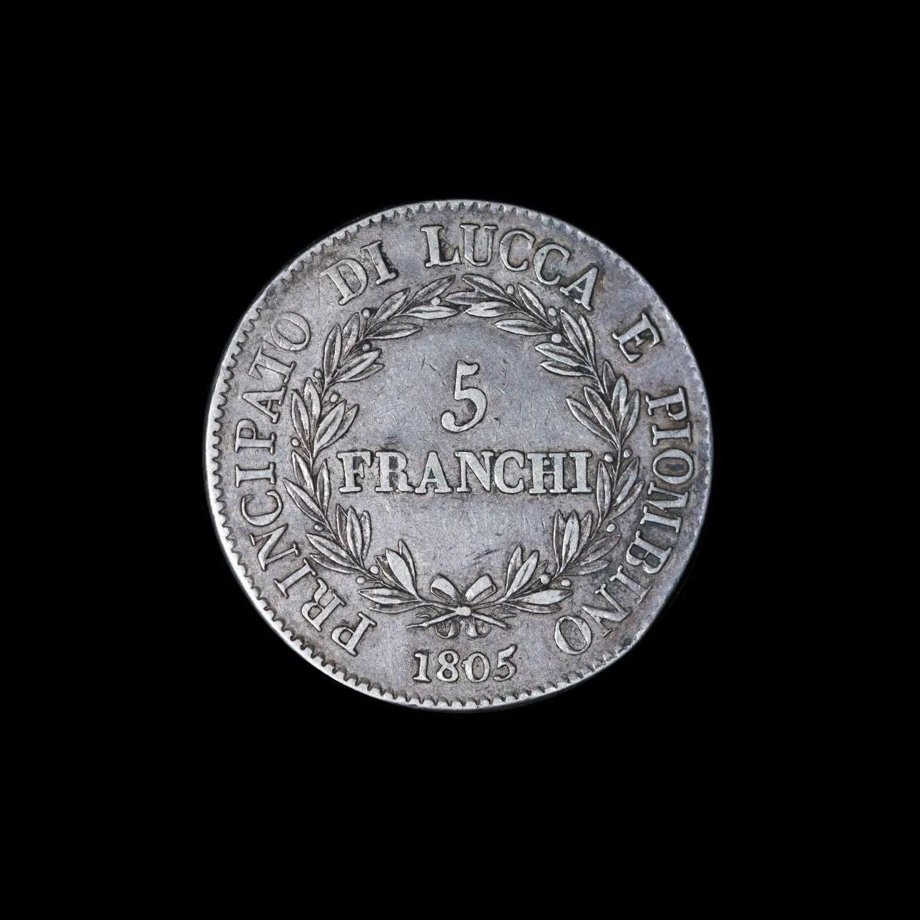 ITALY Lucca 1805-1808 ルッカ 5 Francs 1805年 5フラン 外国コイン 銀貨