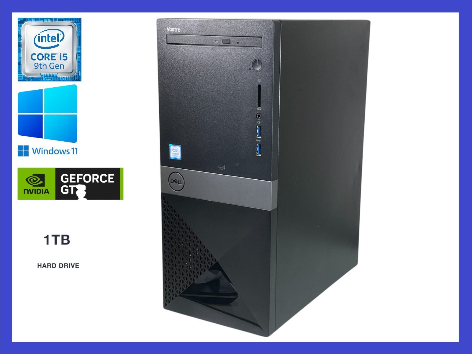 Dell Vostro 3670高性能CPU i 5-9400 第9世代 HDD 1.0 TB |メモリ8 GB|グラフィック NVIDIA GeForce GT 710|15日間 |Windows 11 Pro デスクトップPC すぐに使えます