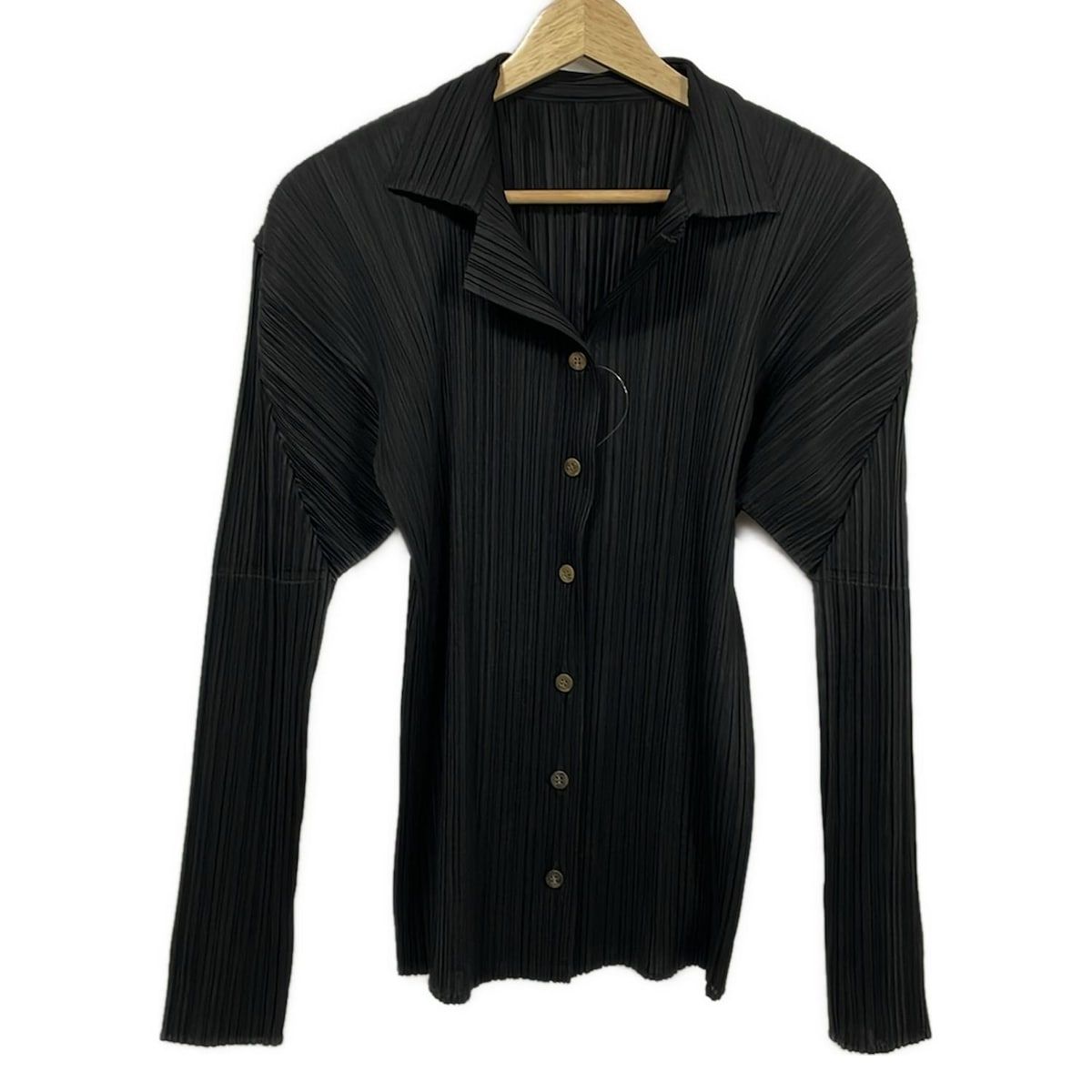 美品✨PLEATS PLEASE XLサイズ ブラック　プリーツ　長袖　トップス PLEATS PLEASE(プリーツプリーズ) 長袖シャツブラウス サイズ4 XL