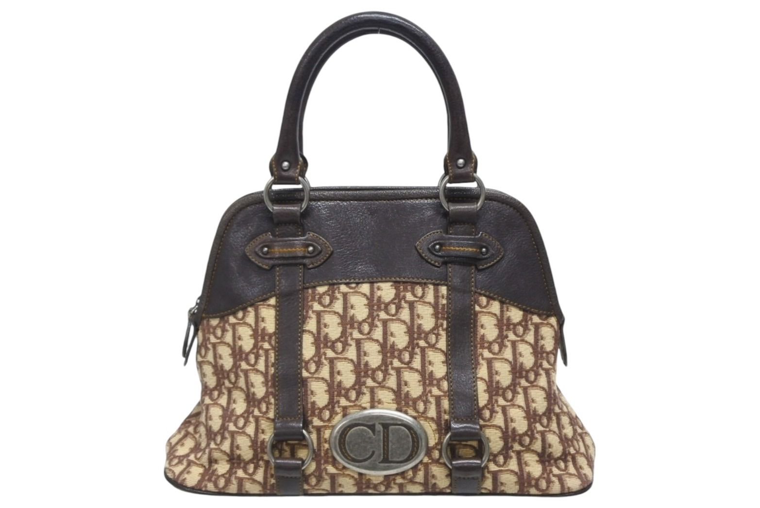 Christian Dior クリスチャンディオール ストリートシック ハンドバッグ 15-MA-0062 トロッター柄 ガリアーノ期 シルバー金具 4 b 010963