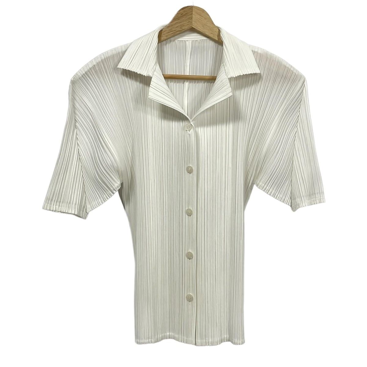 PLEATS PLEASE(プリーツプリーズ) 半袖シャツブラウス サイズ3 L