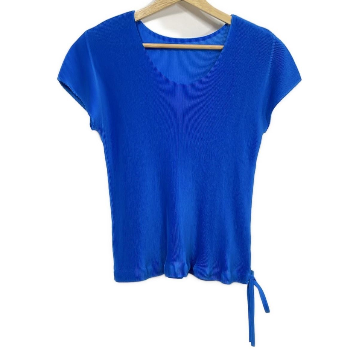 PLEATS PLEASE プリーツプリーズ 半袖カットソー サイズ3 L レディース ブルー クルーネック|プリーツ