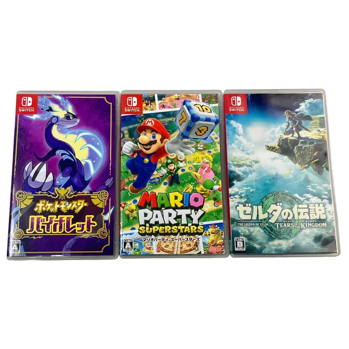 switch ポケットモンスターバイオレット マリオパーティ スーパースターズ ゼルダの伝説 3本セット ゲームソフト