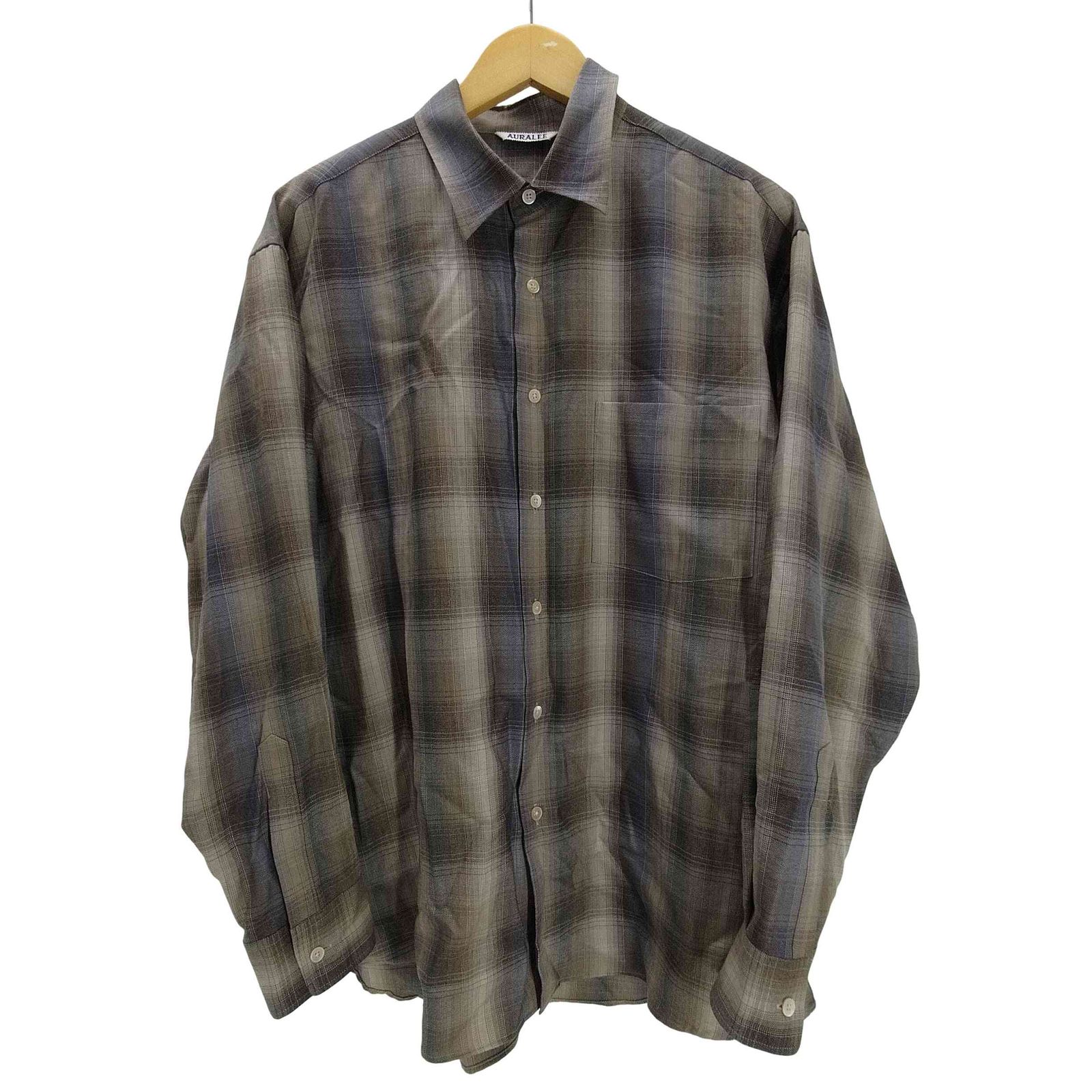 オーラリー AURALEE 25AW SUPER LIGHT WOOL CHECK SHIRT スーパー 