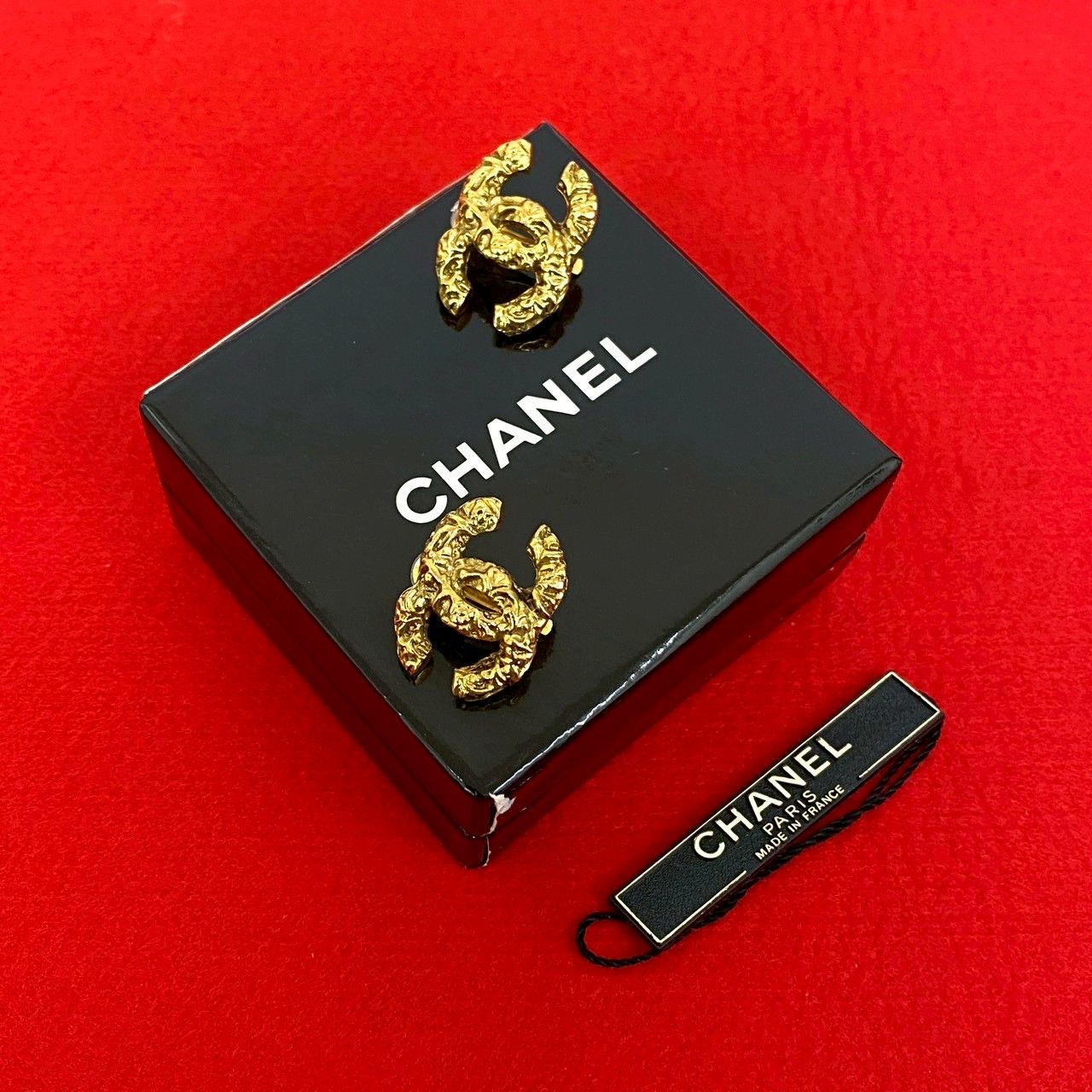 極 美品 箱付き 93A CHANEL シャネル ヴィンテージ ココマーク 溶岩 GP 