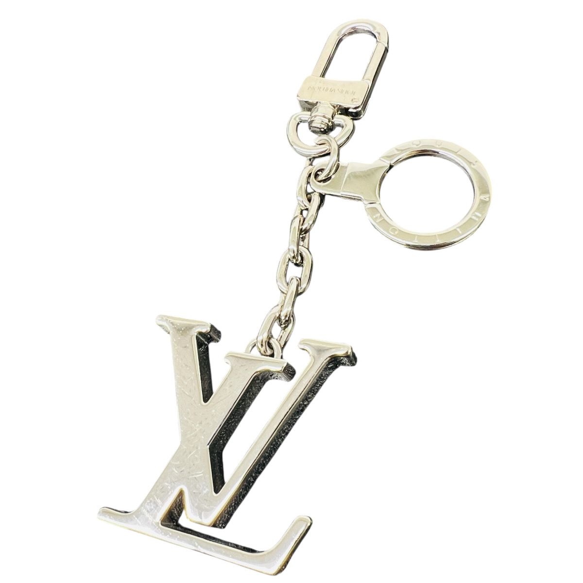 LOUIS VUITTON ルイヴィトン ポルトクレ イニシャル LV キーリング M 65071 メタル LE 0174 シルバー キーホルダー バッグ チャーム アクセサリー ヴィトン ABランク 鑑定済 ヴィトンキーリング