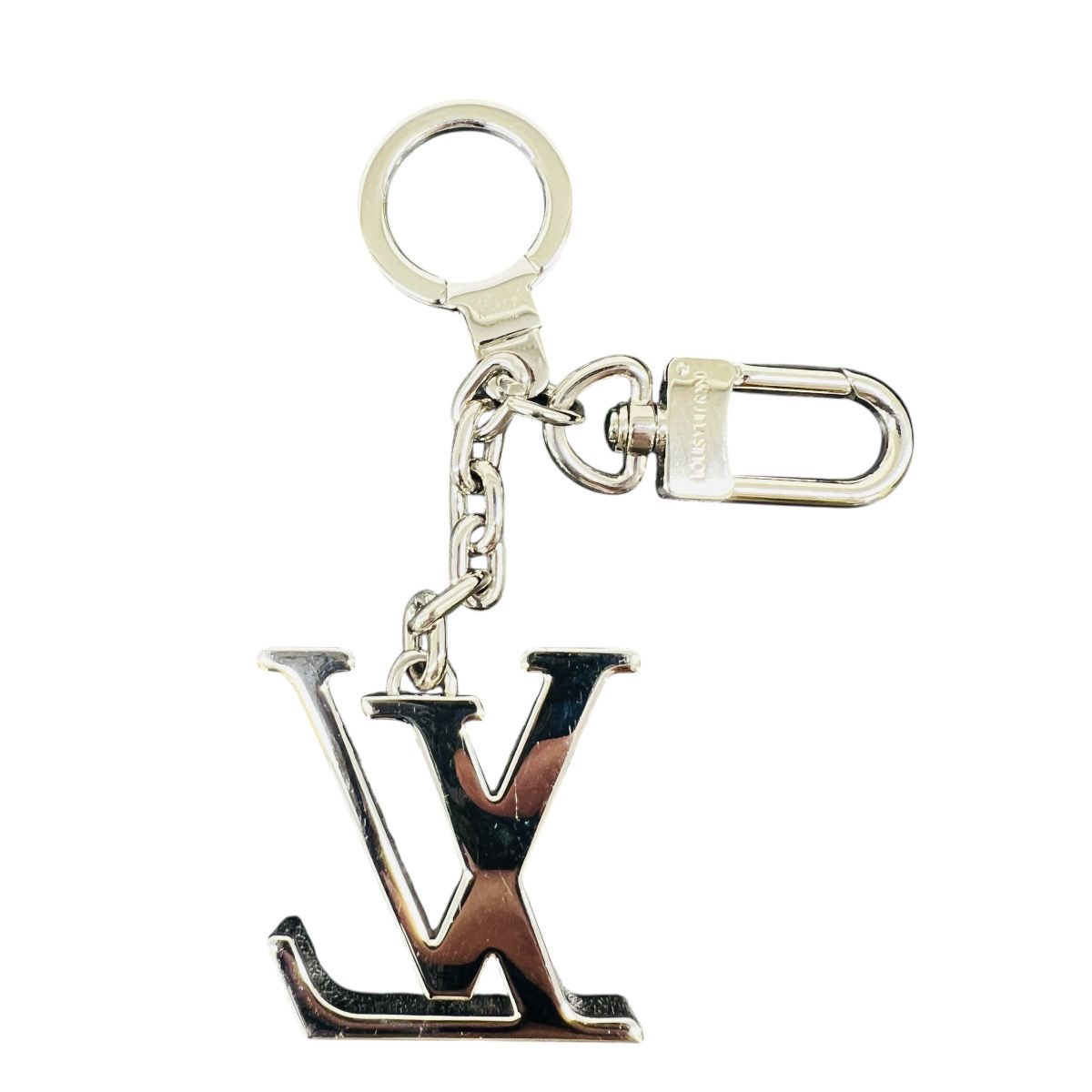 LOUIS VUITTON ルイヴィトン ポルトクレ イニシャル LV キーリング M 65071 メタル LE 0174 シルバー キーホルダー バッグ チャーム アクセサリー ヴィトン ABランク 鑑定済 ヴィトンキーリング
