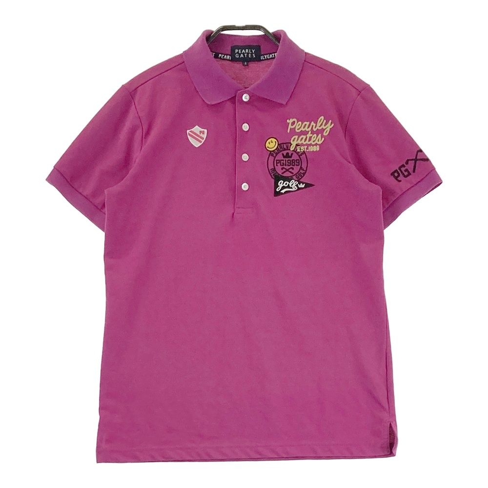 サイズ 4 PEARLY GATES パーリーゲイツ 半袖ポロシャツ パープル系 ゴルフウェア メンズ ストスト