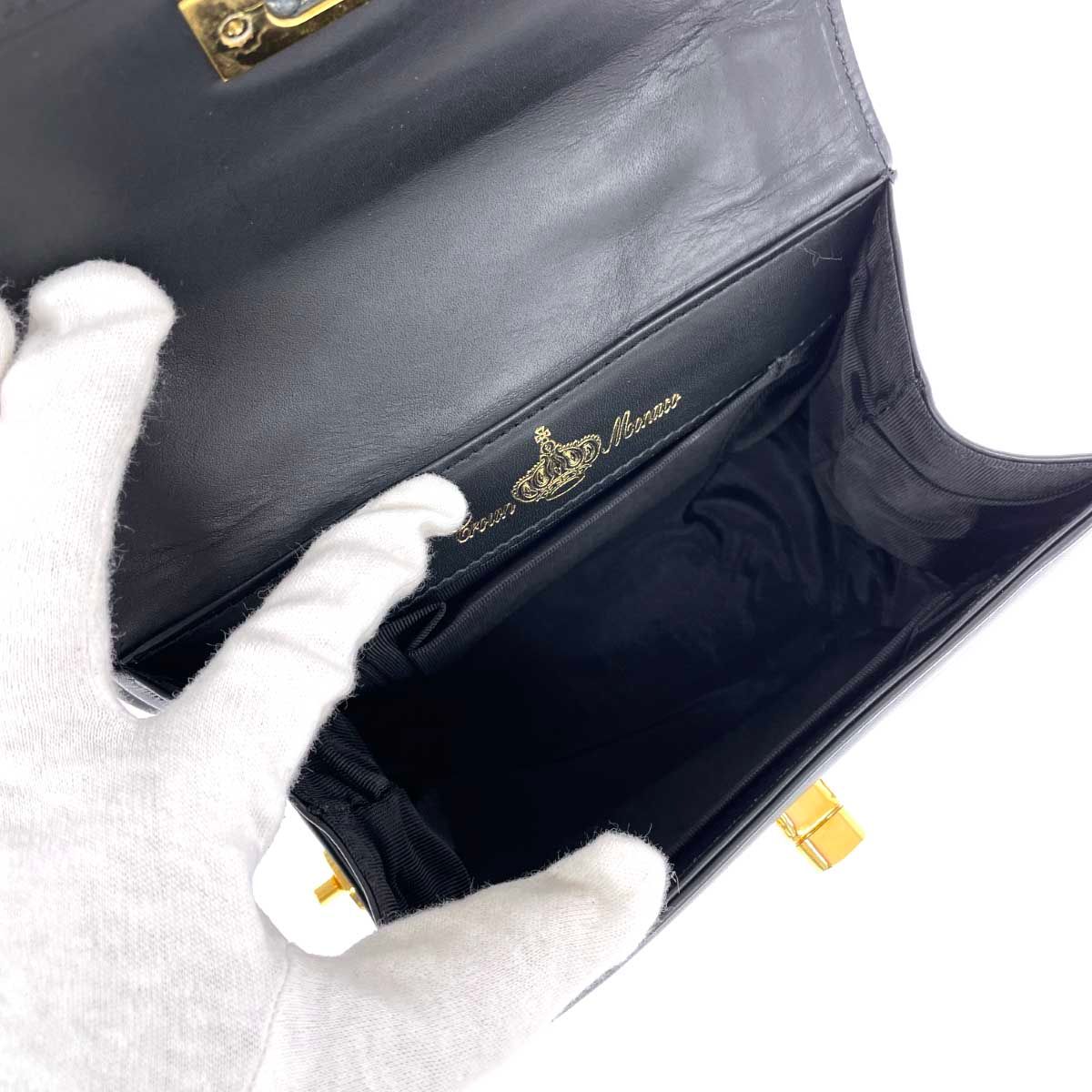 Crown Monaco クラウンモナコ 2WAYハンドバッグ ターンロック/トップ 