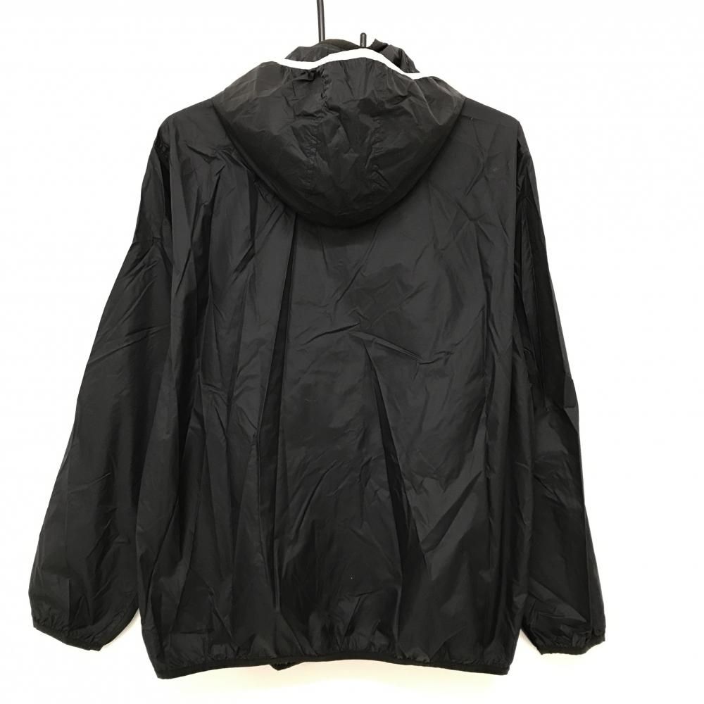 adabat 黒 ジャケット フード付き フードロゴ ストレッチダウンジャケット(アウター(ブルゾン、ウインド