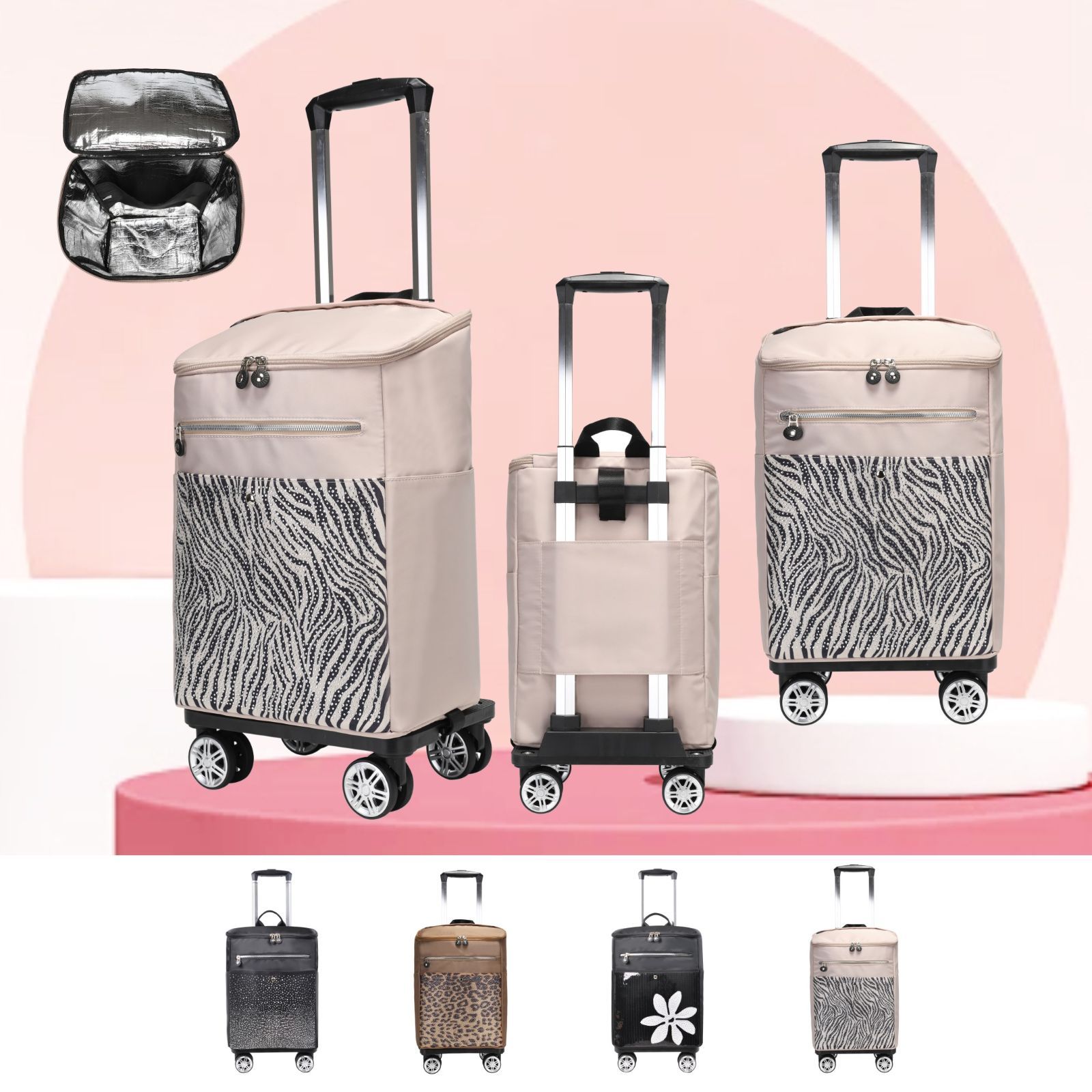 スパンコールモチーフキャリーケース