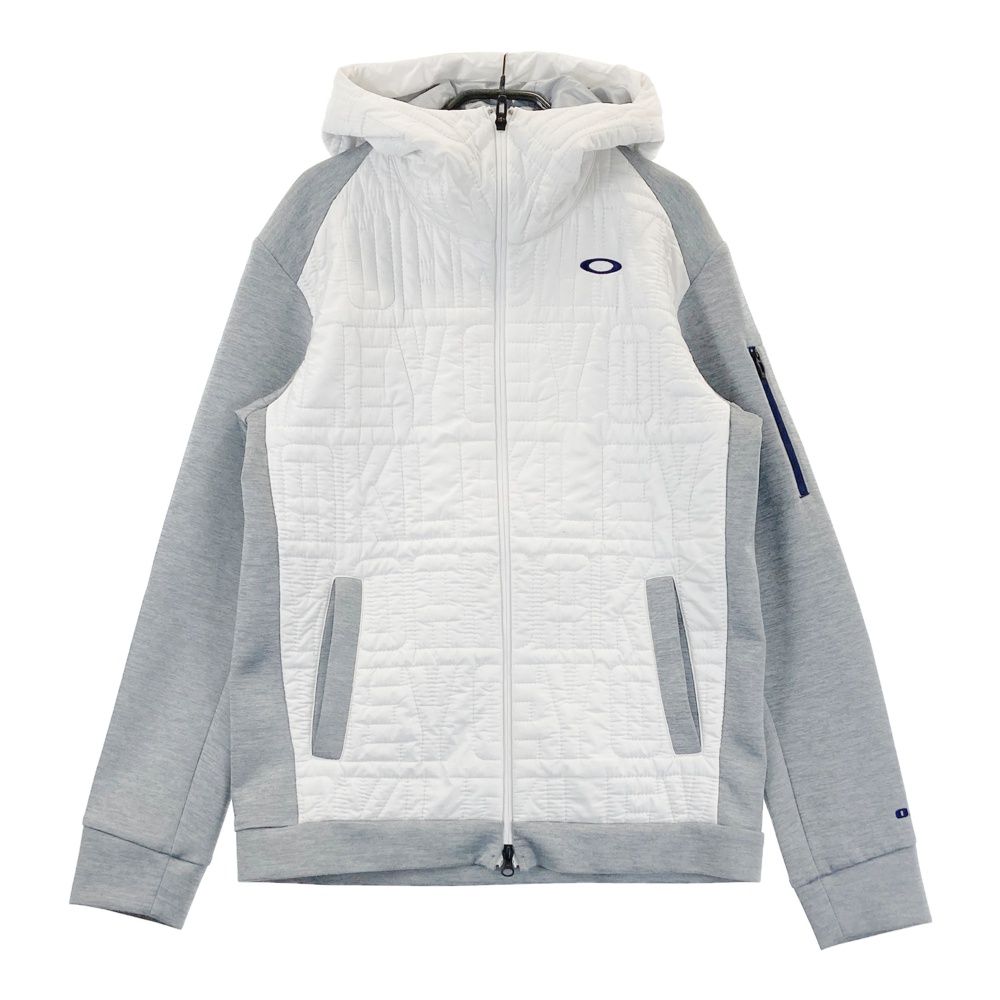 サイズ L OAKLEY オークリー フード付き 中綿ジャケット ロゴキルティング柄 ホワイト系 ゴルフウェア レディース ストスト