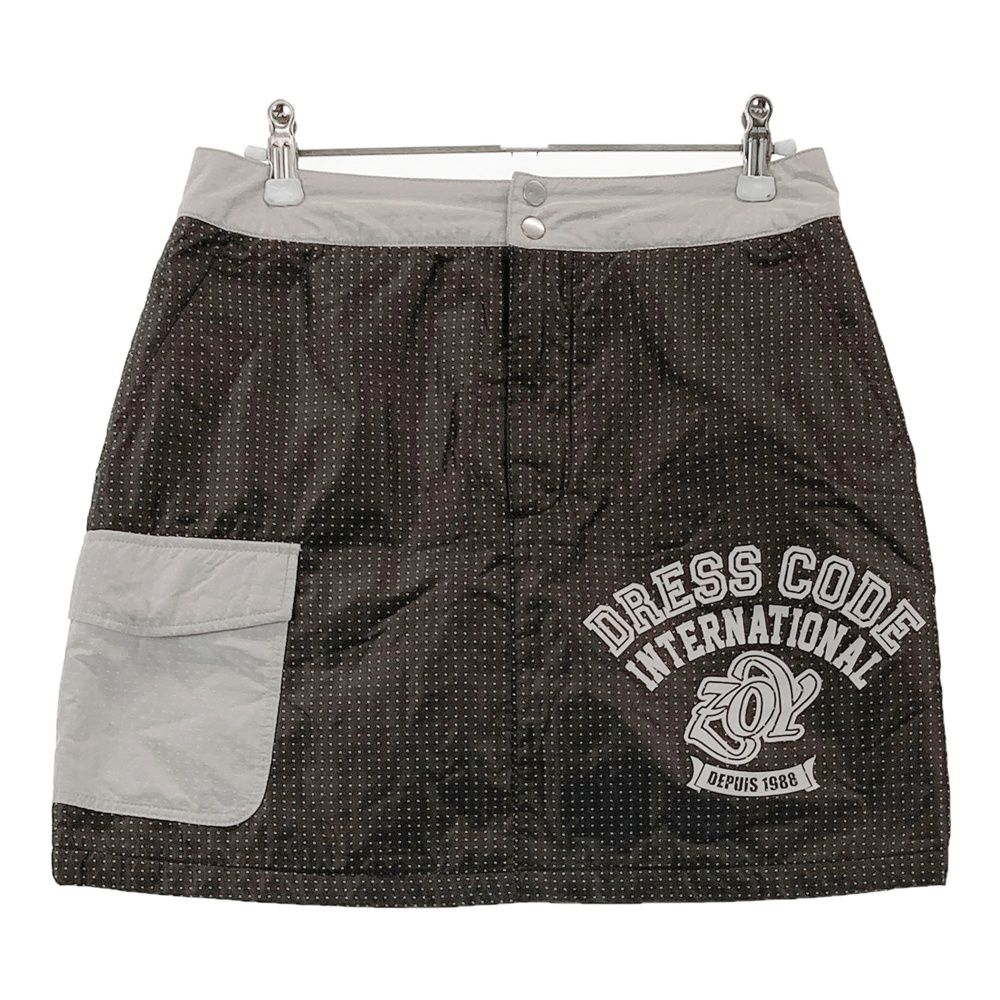 サイズ：38 ZOY ゾーイ ロゴプリント 中綿スカート ドット柄 ブラウン