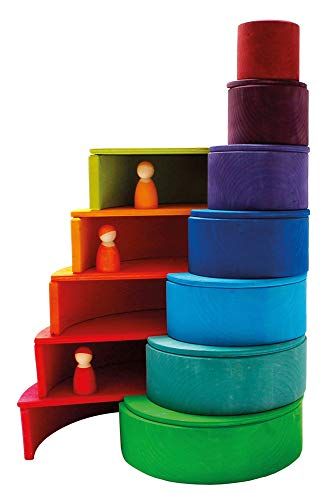 グリムGRIMM S 玩具 おもちゃ 知育玩具 木製 積み木 見立て遊び ボード 高さ18 5 幅37 厚み0 8 cm 最大パーツ レインボーセミサークルpo その他 おもちゃ ゲーム おもちゃ グッズ