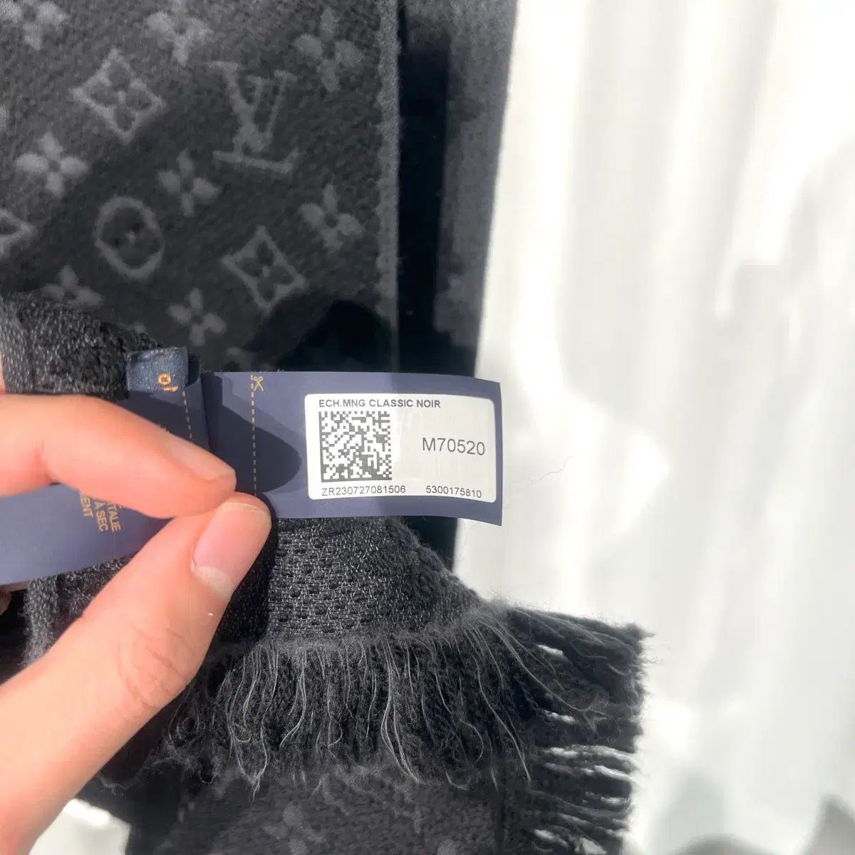  ルイヴィトン モノグラム ウール マフラー ブラック マフラー 小物