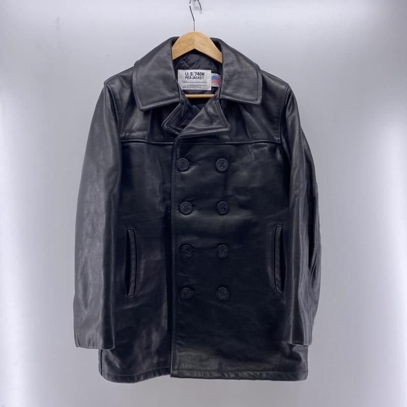 SCHOTT 740 N Leather PEA JACKET ブラック 36 ショット 24