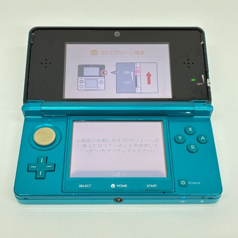  初期化済 バッテリー抜いてます Nintendo 3 DS CTR 001 AQUA BLUE 任天堂 ニンテンドー ゲーム機 本体 アクアブルー 2500 0107 本体(3DS) ニンテンドー3DS/2DS