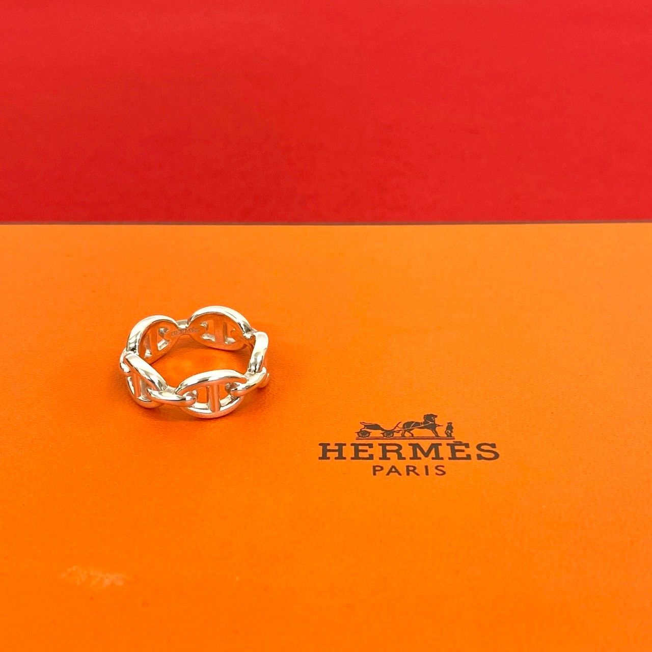 品 HERMES エルメス アンシェネ リング PM シルバー925 指輪 14号 アクセサリー メンズ レディース 31309