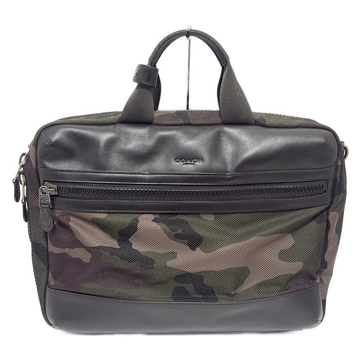 COACH コーチ ビジネスバッグ - F 29048 カーキ×黒×マルチ レザー