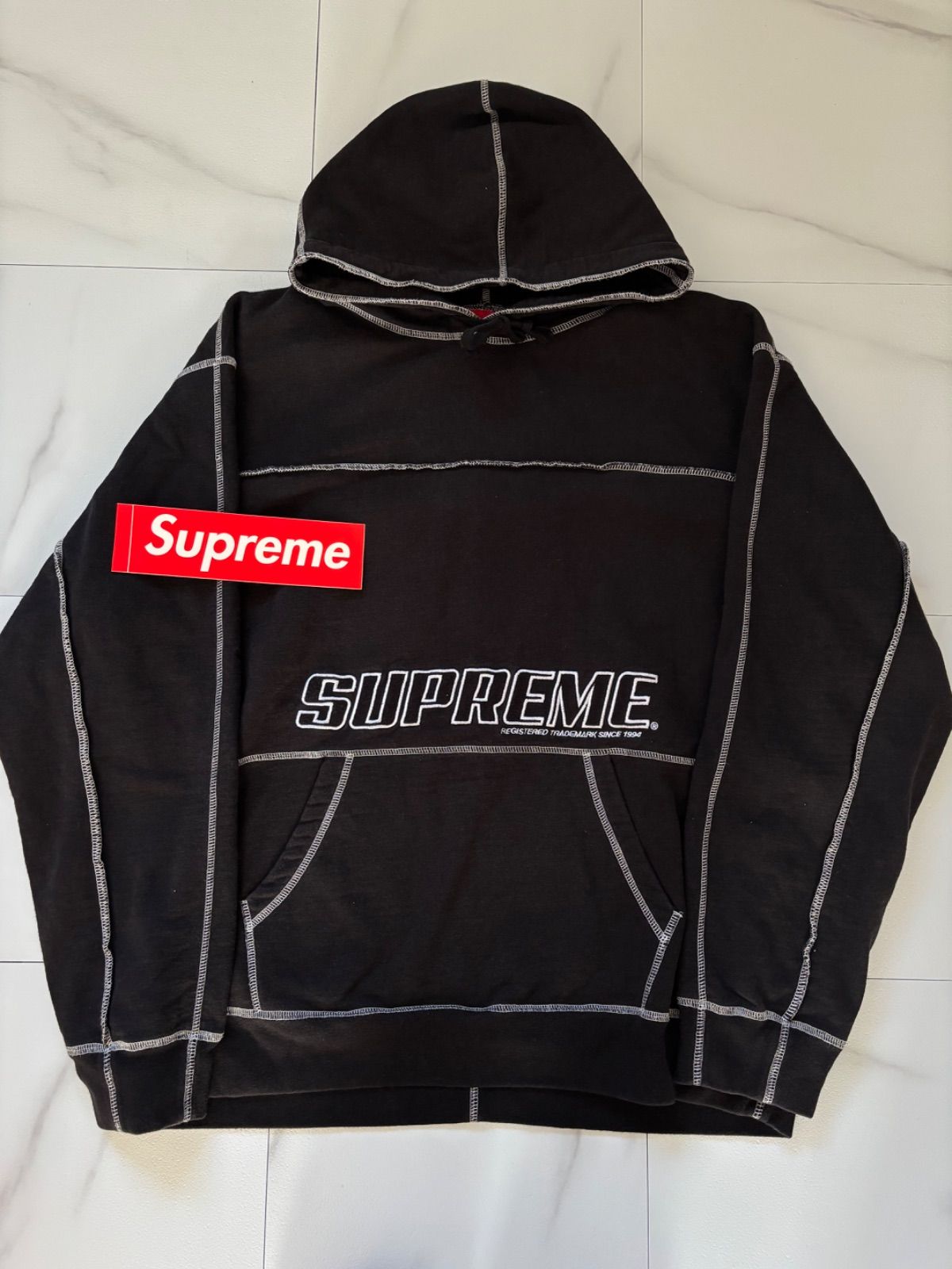 Supreme coverstitch hoodie sweatshirt パーカー スウェット 