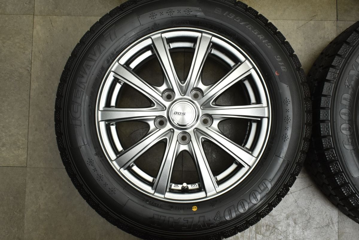  使用僅か DOS 15 in 6 J 43 PCD 114.3 アイスナビ7 195|65 R ノア ヴォクシー エスクァイア セレナ ステップワゴン アクセラ プレマシー 15インチ タイヤ ホイールセット