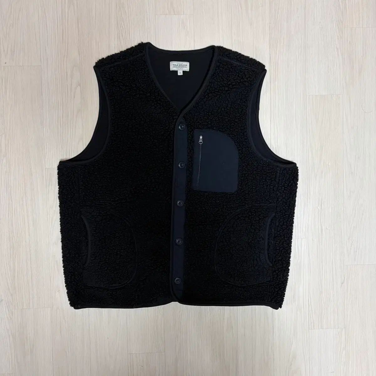 ワイルドブリックス W 24 Fleece vest black フリース L