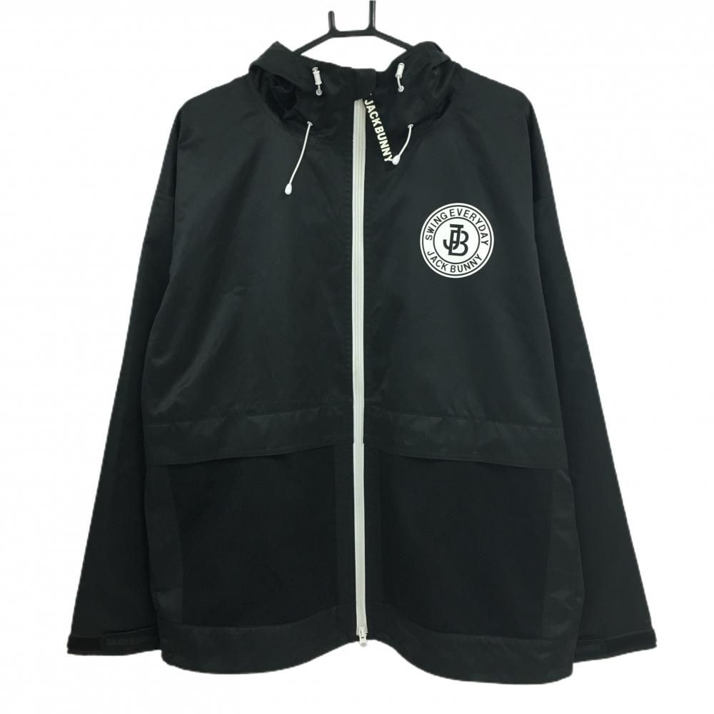 ジャックバニー ジップパーカー 黒×白 ダブルジップ 裏地メッシュ