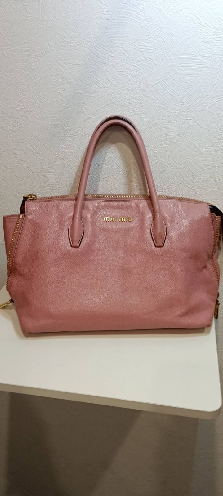 miu 2 wayバッグ マドラス ピンク ハンドル汚れ 使用感あり