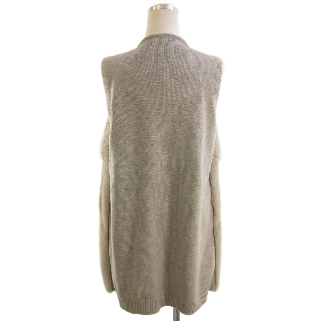 アルアバイル allureville ロングベスト ニット フェイクファー グレー