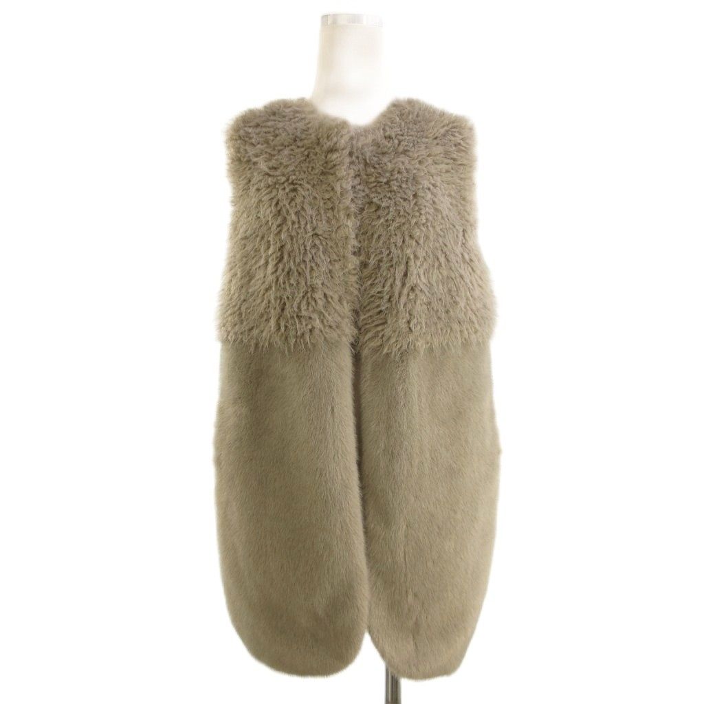 allureville グレー ファー付きベスト アルアバイル グレー ファーベスト allureville - アルアバイル