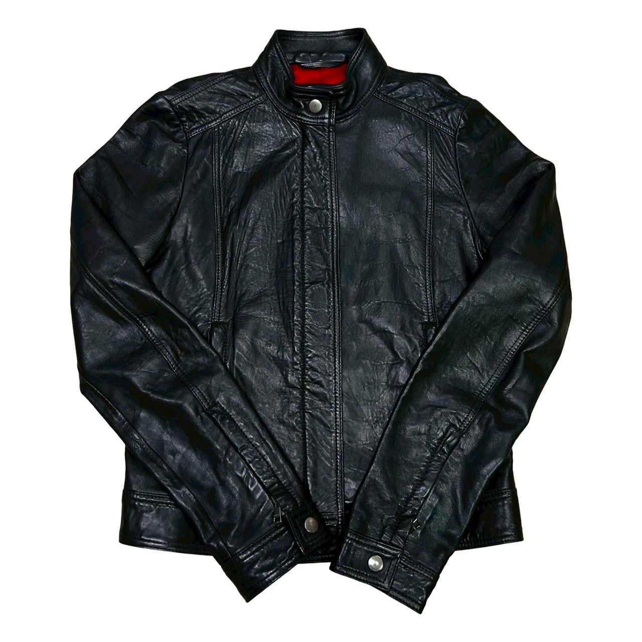 極 美品 GUCCI グッチ ロゴ 金具 ボタン レザー 本革 シングル