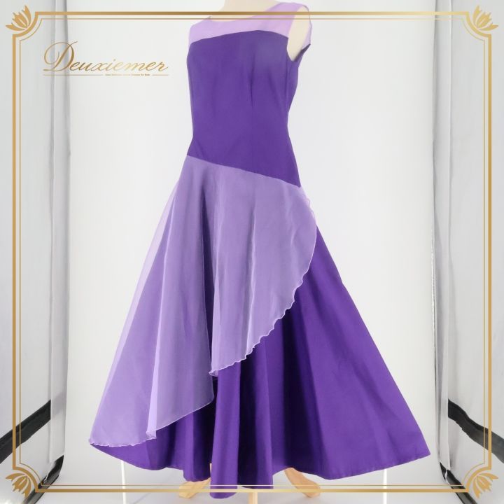 フラダンス 衣装 ワンピース ドレス アロハスタンダード パープル系