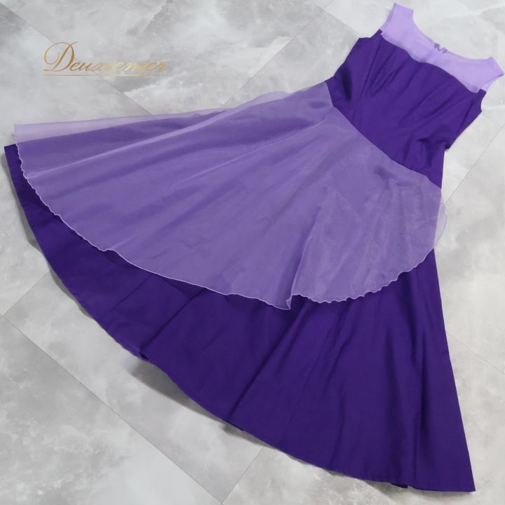 フラダンス 衣装 ワンピース ドレス アロハスタンダード パープル系