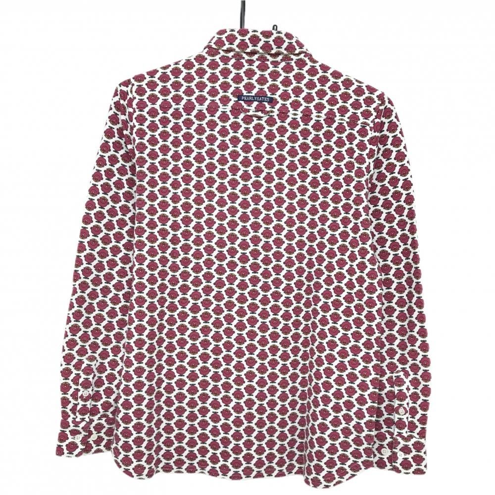 超美品】パーリーゲイツ 長袖シャツ 白×ボルドー MR.MEN LITTLE MISS