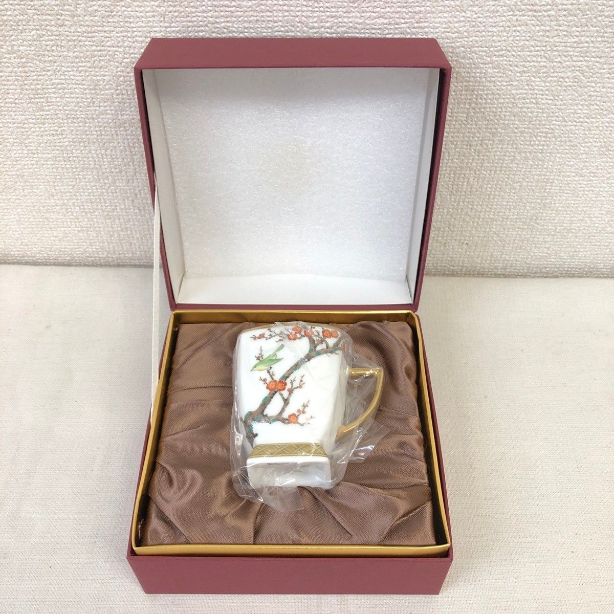 未使用品】NAKAYAMA 中山陶器 花鳥碗皿 ウメ 角型 N8350 カップ