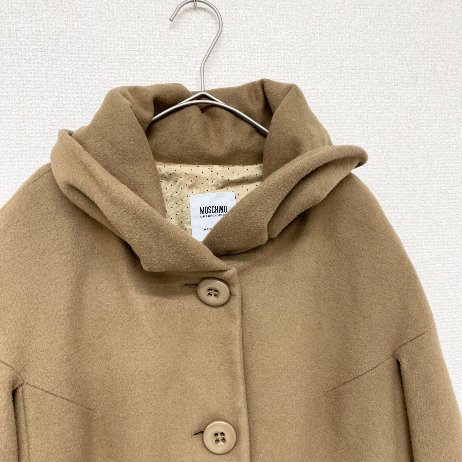 MOSCHINO モスキーノ ロングコート カシミヤ ウール ブラウン