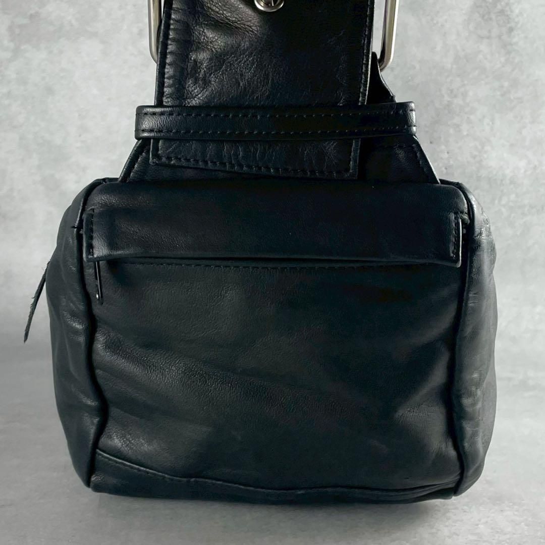 Y's ワイズ　ヨウジヤマモト　がま口ショルダーバッグ　ハンドバック　黒　レザー Yohji Yamamoto（ヨウジヤマモト） Y'S ワイズ YN-I03-710 がま口