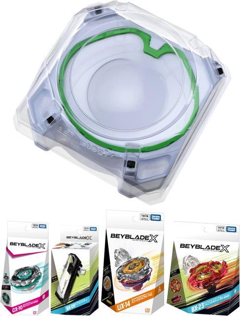 5点セット ベイブレードX BX-10 エクストリームスタジアム ＆ UX-14 スターター スコーピオスピア BX-23 フェニックスウイング CX-10 ブースター ウルフハント BX-09 ベイバトルパス 佐川急便