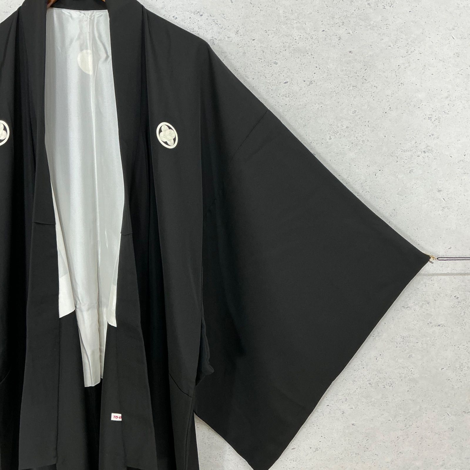 one＊男前屋＊厳選✳︎男黒紋付＊アンサンブル＊男着物＊男羽織＊羽二重＊正絹＊五つ紋＊作家物＊裄71丈138.5＊男着物男長羽織男襦袢男袴角帯男帯成人式