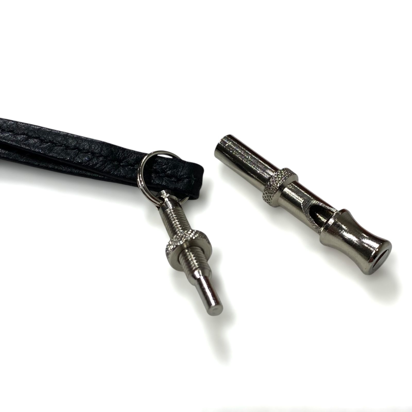 エルメス シフレ ホイッスル 犬笛 ネックレス シルバー×ブラック