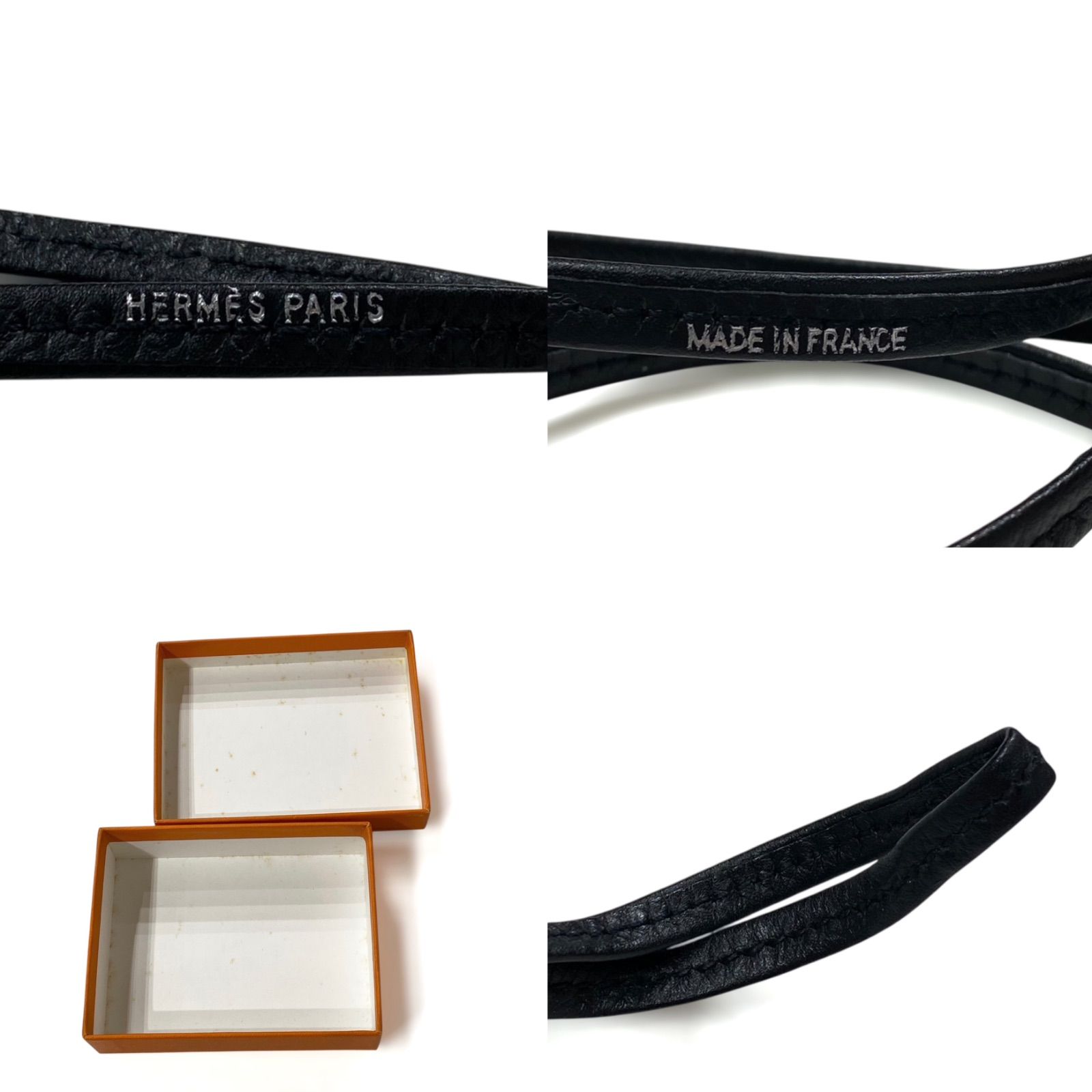 エルメス シフレ ホイッスル 犬笛 ネックレス シルバー×ブラック